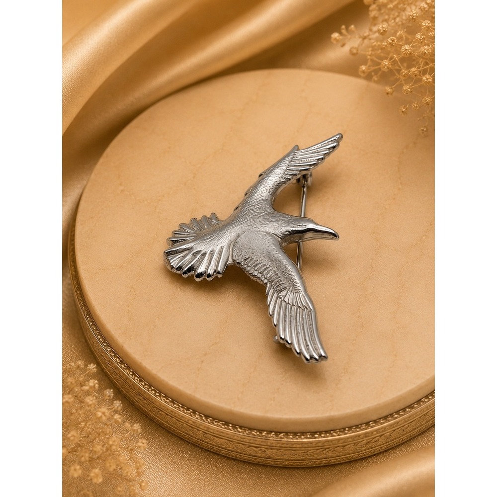 Cerrito 1986 Silver Tone Hummingbird Brooch Pin‎ Flying Bird Vintage Signed